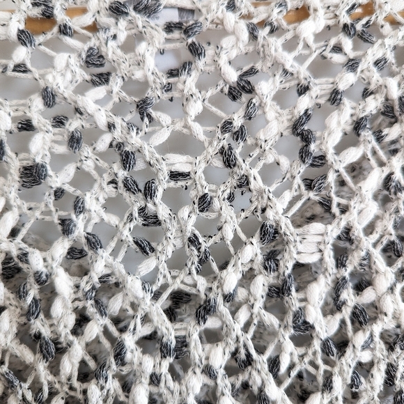 J. Jill Loose Knit Sweater Large White Gray 100% Cotton Beachy Neutral - Picture 12 of 15